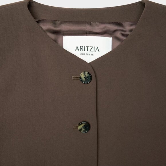 NWT Aritzia WILFRED Regal Blazer - Crepette Rich Mocha Brown 8 - Picture 10 of 12